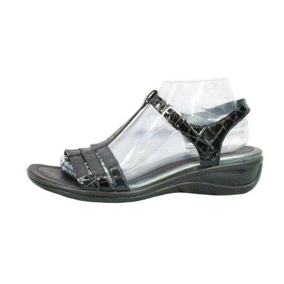 ecco black leather sandals